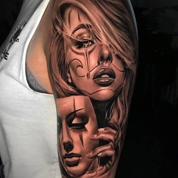 Chicano Tattoo mit Maske