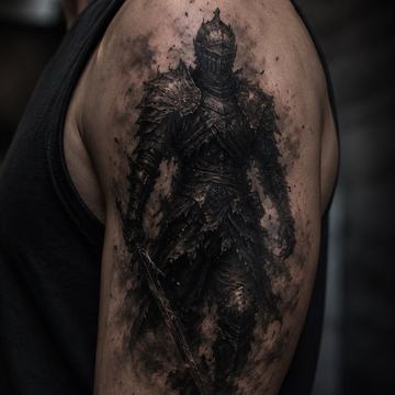 Schwarz-Grau-Realismus-Tattoo am Oberarm