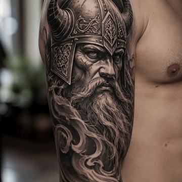 Wikinger-Tattoo am Oberarm