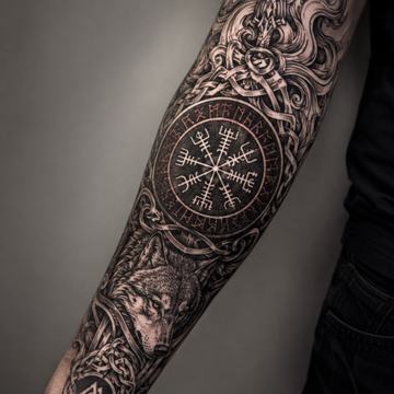 Unterarmtattoo im Blackwork-Stil