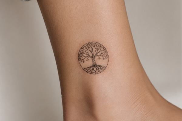 kleines Yggdrasil‑Tattoo