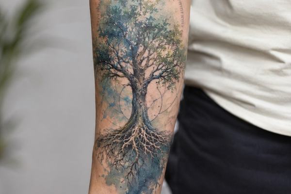 Unterarm-Yggdrasil-Tattoo