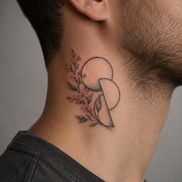 Minimalistisches Organspende-Fineline‑Tattoo am seitlichen Hals