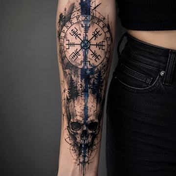 Unterarmtattoo mit Vegvisir 