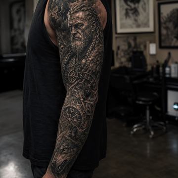 Wikinger-Sleeve mit Runen