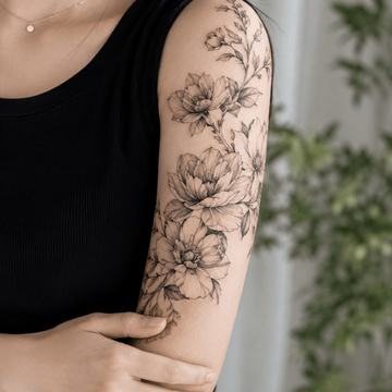 Blumen-Tattoo am Oberarm