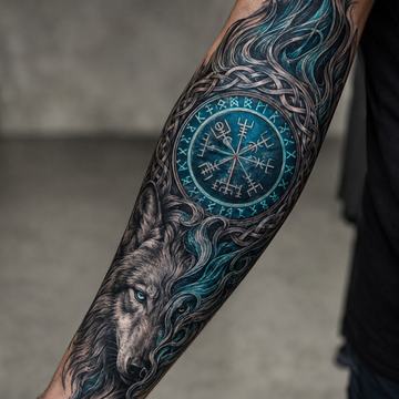 Unterarmtattoo mit Vegvisir 