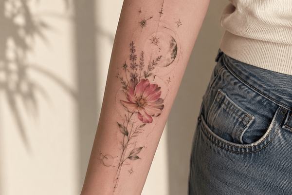 Blumen-Tattoo am Unterarm