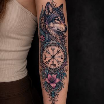 Unterarmtattoo mit Vegvisir 