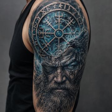 Vegvisir-Oberarmtattoo