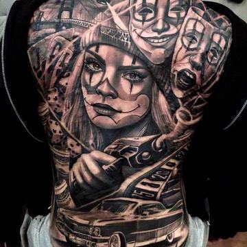 Chicano Style Rücken Tattoo