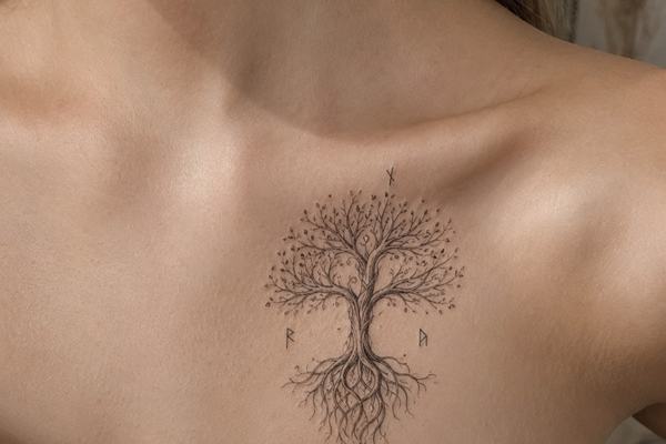 Yggdrasil-Tattoos für Frauen
