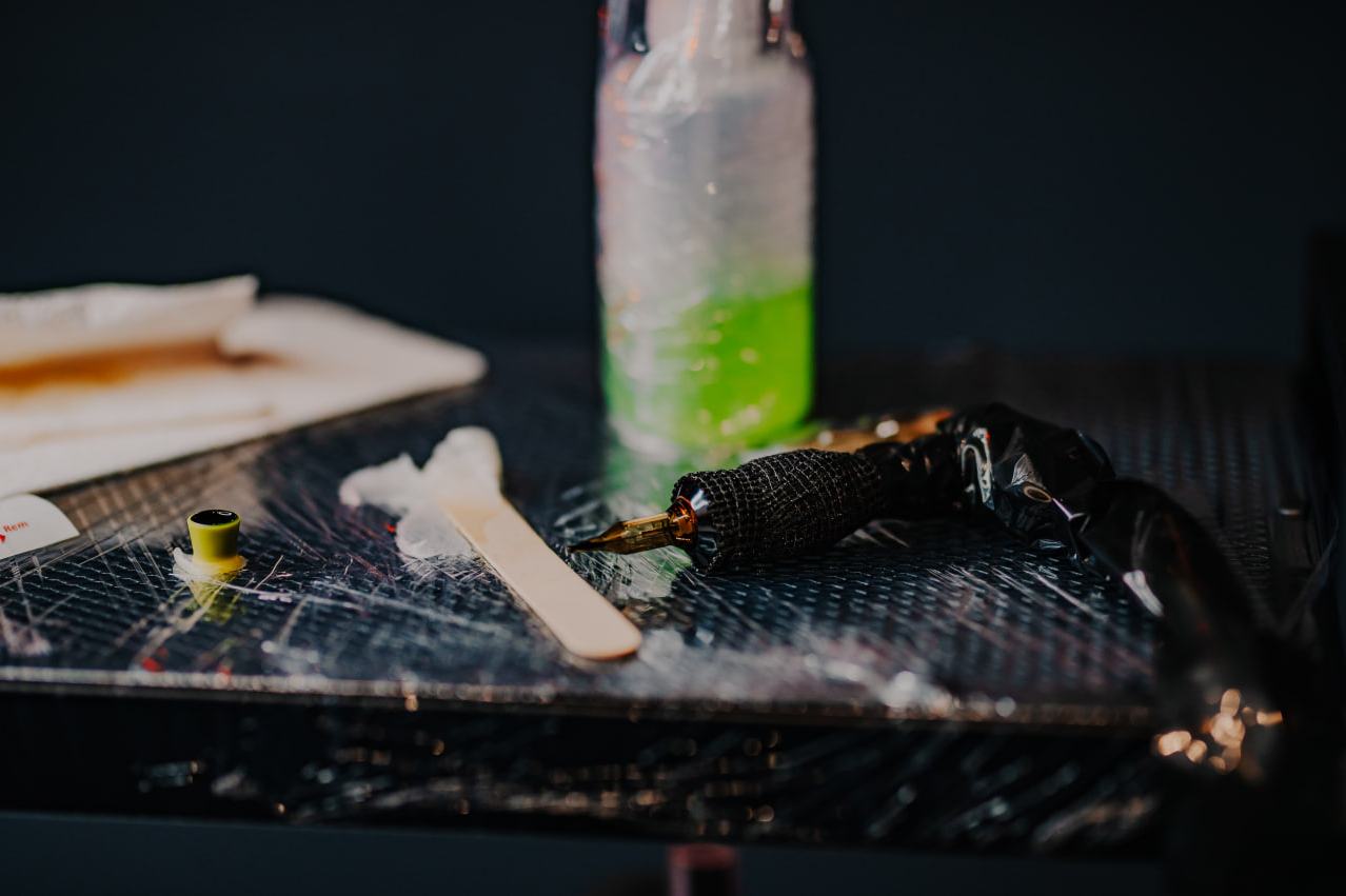 Steriler Tattoo-Arbeitsplatz